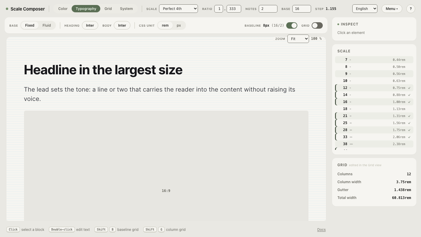 A type hierarchy from caption to display set in one family at four different weights, shown at real scale sizes